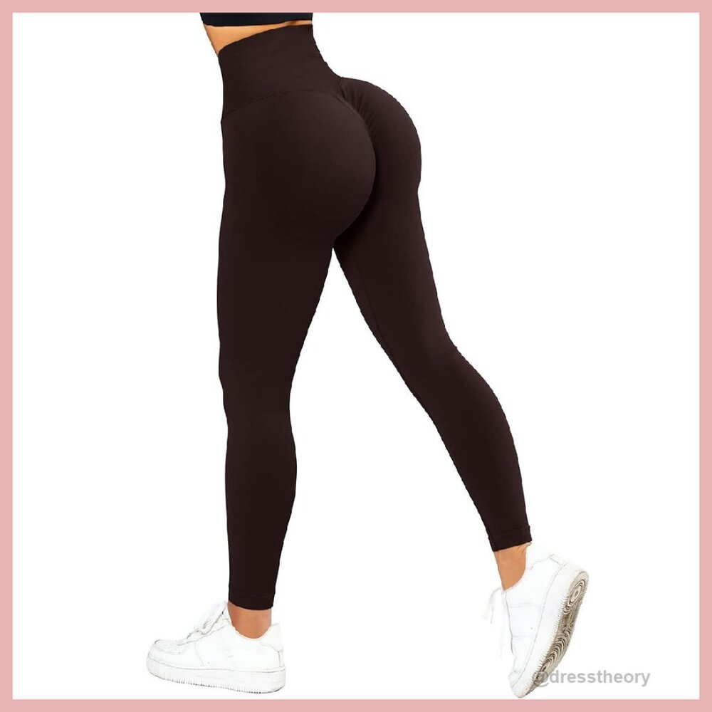 High Waisted Scrunch Butt Lifting Seamless Yoga Leggings Workout